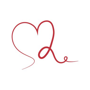 Beyaz arka plana kalp çizilmiş. Sevgililer Günü kutlaması