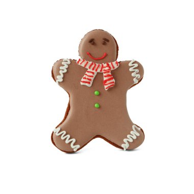 Beyaz arka planda Noel kurabiyesi