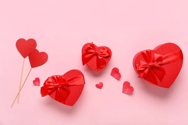 상자와 배경에 발렌타인 — 스톡 사진