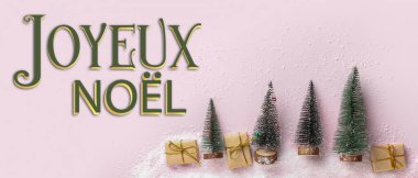 JOYEUX NOEL yazılı güzel tebrik kartı (Mutlu Noeller için Fransızca)