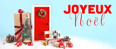 JOYEUX NOEL yazılı güzel tebrik kartı (Mutlu Noeller için Fransızca)