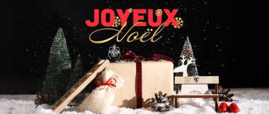 JOYEUX NOEL yazılı güzel tebrik kartı (Mutlu Noeller için Fransızca)