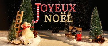 JOYEUX NOEL yazılı güzel tebrik kartı (Mutlu Noeller için Fransızca)