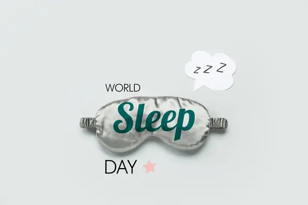 Banner for World Sleep Day with blindfold