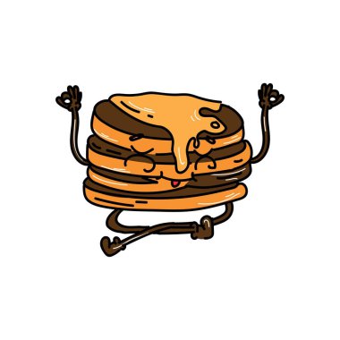 Beyaz arka planda meditasyon yapan krep yığını 