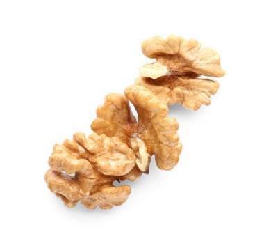 Beyaz zemin üzerine lezzetli ceviz