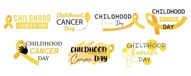 Set of clipart for International Childhood Cancer Day on white background clipart