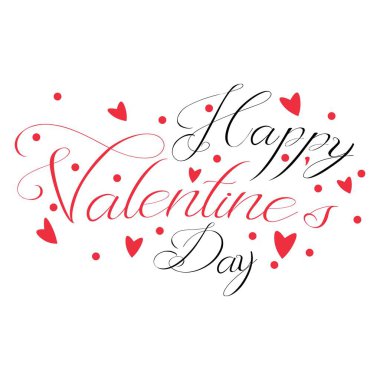 Metin Mutlu VALENTINE Günü ve beyaz arkaplanda kalpler