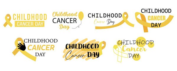 Set of clipart for International Childhood Cancer Day on white background