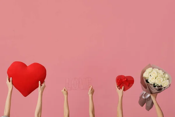 장미와 배경에 발렌타인 — 스톡 사진