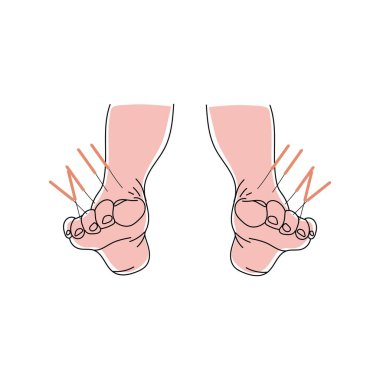 Legs of person undergoing acupuncture on white background