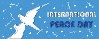 Banner for International Day of Peace with dove 