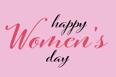 Text HAPPY WOMEN'S DAY on pink background