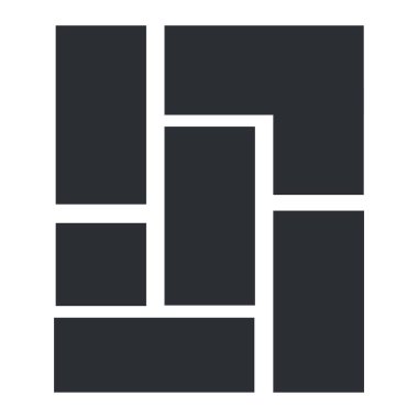 Beyaz arkaplanda siyah çerçeveler kümesi