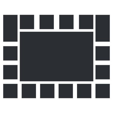 Beyaz arkaplanda siyah çerçeveler kümesi