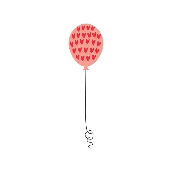 Balloon Hearts White Background Valentine Day Celebration — Stock Vector