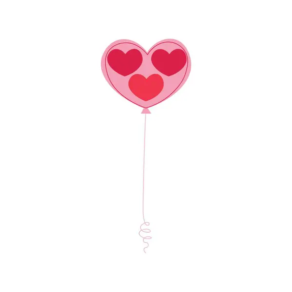 Heart Shaped Balloon White Background Valentine Day Celebration — Stock Vector