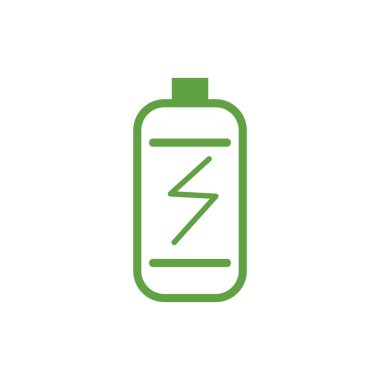 Beyaz arkaplanda şarj edilebilir eko batarya