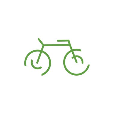 Beyaz arkaplanda yeşil eko bisiklet