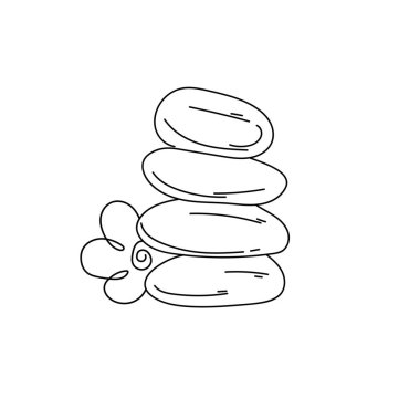 Beyaz arkaplanda spa taşları çiz