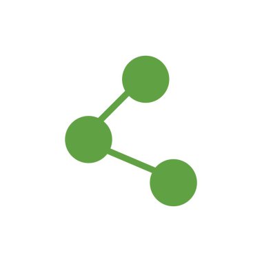 Beyaz arkaplanda yeşil su molekülü