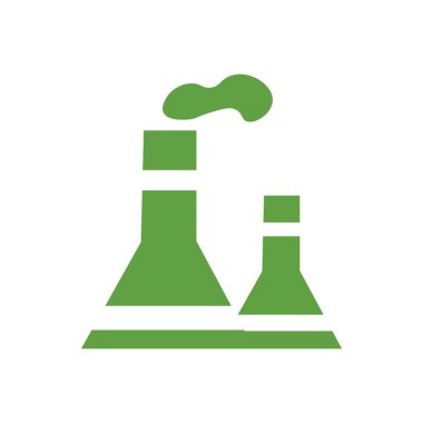 Beyaz arka planda çevre dostu fabrika