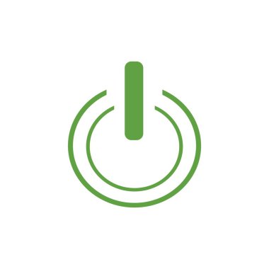 Beyaz arkaplanda yeşil elektrik düğmesi