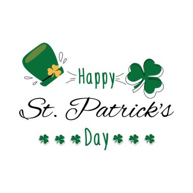 PATRICK 'IN GÜNÜ, Leprikanın şapkası ve beyaz arka planda yonca