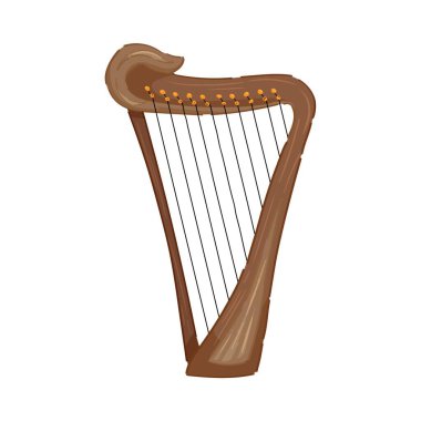 Beyaz arkaplanda müzikal arp