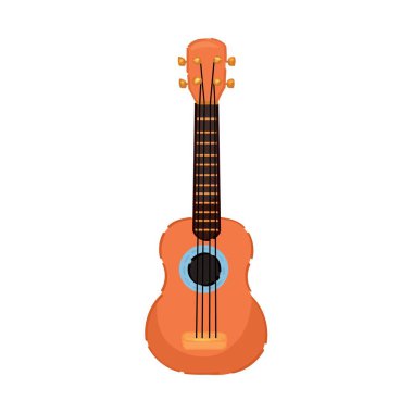 Beyaz arkaplanda akustik gitar