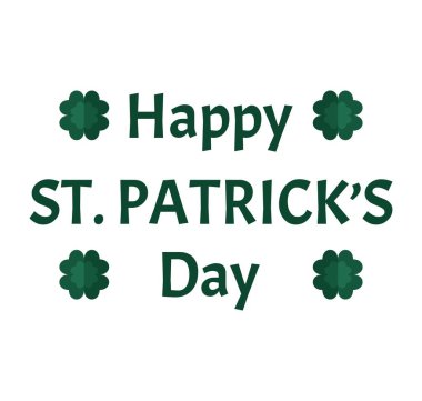 PATRICK 'IN GÜNÜ ve beyaz arkaplanda yonca 