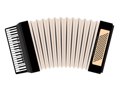 Beyaz arkaplanda akordeon çiz