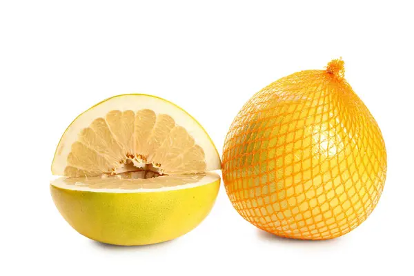 Saboroso Pomelo Frutas Fundo Branco — Fotografia de Stock