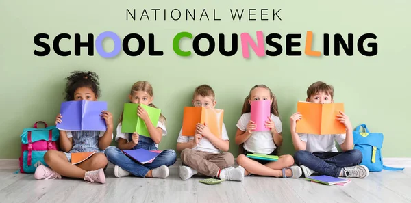 Banner for National School Counseling Week with little children