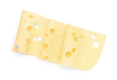 Beyaz arka planda leziz peynir dilimleri