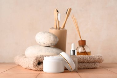 Renk kiremit tablosunda spa aksesuarları