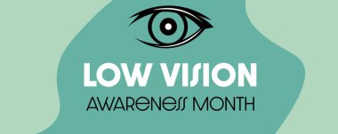 Yeşil arka planda insan gözü. Şubat Düşük Görüş Farkındalığı Ayıdır