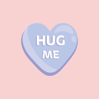 Kalp şeklinde şeker ve pembe arka planda bana sarıl. Sevgililer Günü kutlaması