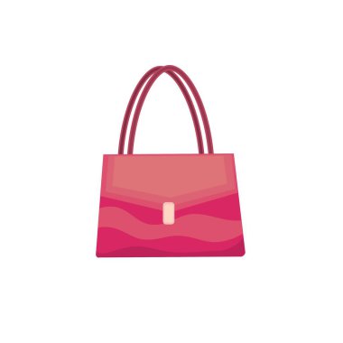 Beyaz arka planda pembe kadının çantası.