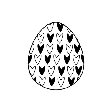 Beyaz arkaplanda Paskalya yumurtası çiz