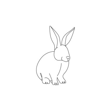Cute drawn bunny on white background