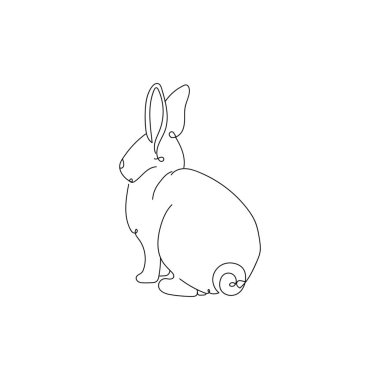 Cute drawn bunny on white background