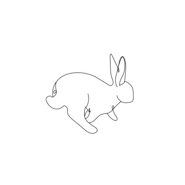 Cute drawn bunny on white background