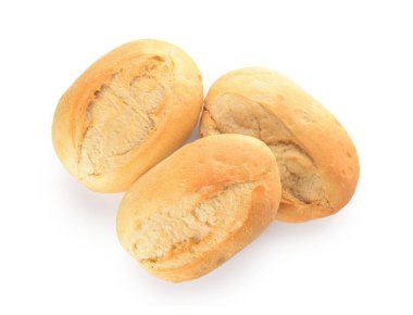 Beyaz arka planda taze lezzetli çörekler