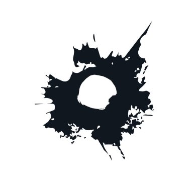 Beyaz arka planda siyah boya lekesi 