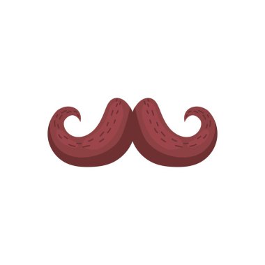 Drawn mustache on white background