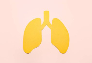 Bej arka planda sarı kağıt ciğerler