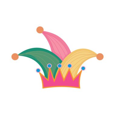 Beyaz arka planda palyaço şapkası