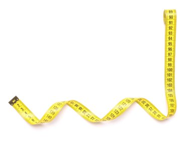 Beyaz arkaplanda sarı mezura