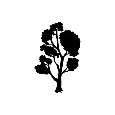 Ağaç beyaz arka plan üzerinde silüeti